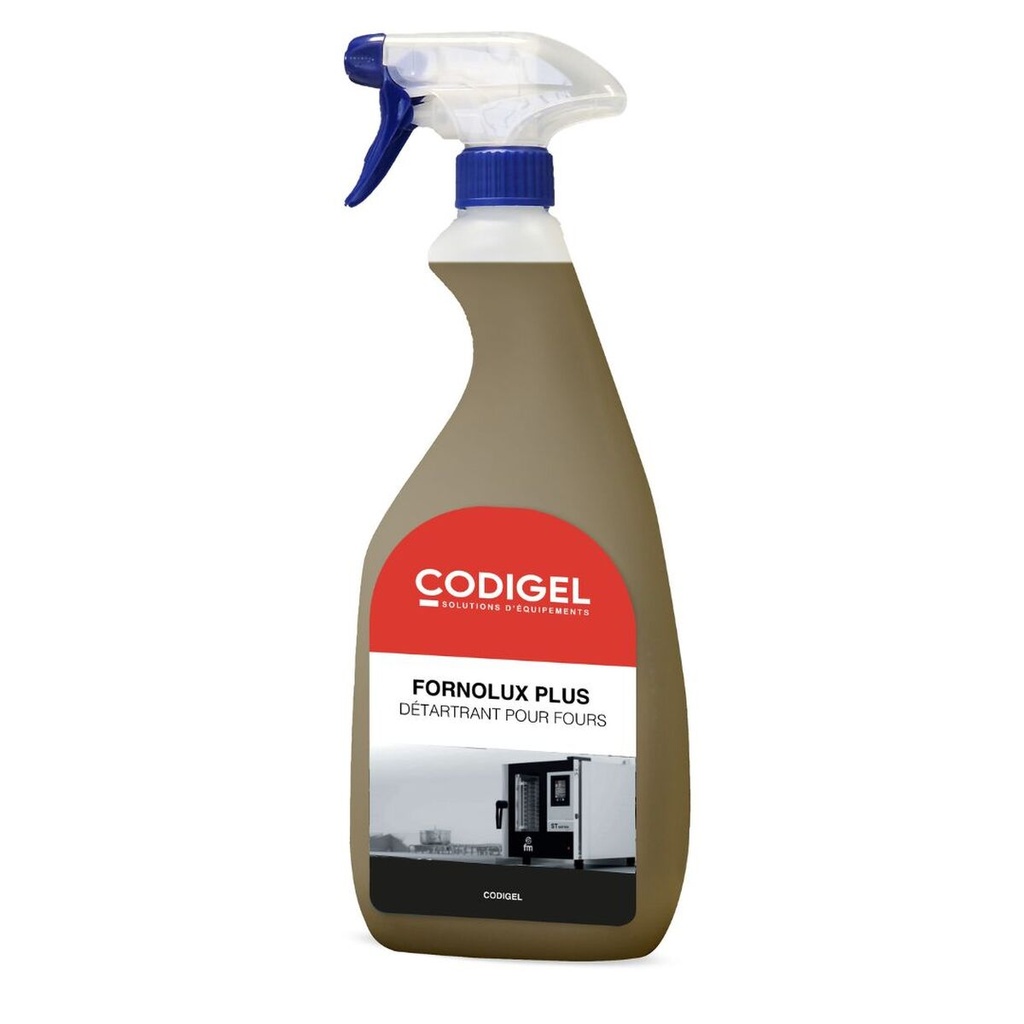 Dégraissant surpuissant pour graisses cuites et carbonisées - Conditionnement : 8 flacons de 750mL et 3 pistolets - FORNOLUXPLSC8