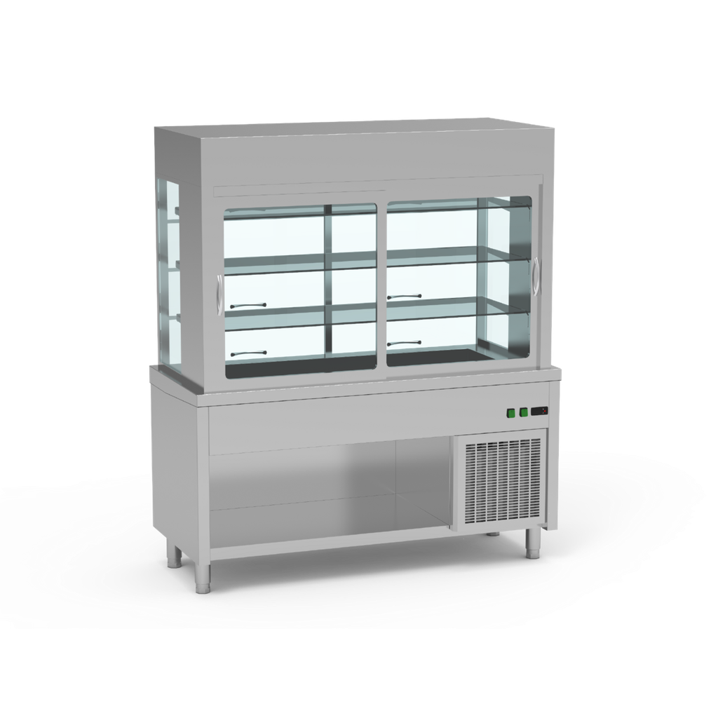 Meuble avec cuve + vitrine réfrigérée 3 niveaux - ERATOS - SVCN-160