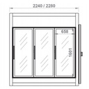 Chambre froide négative portes vitrées 2280x2030x2600 - CORECO - RFM3C-PC-C