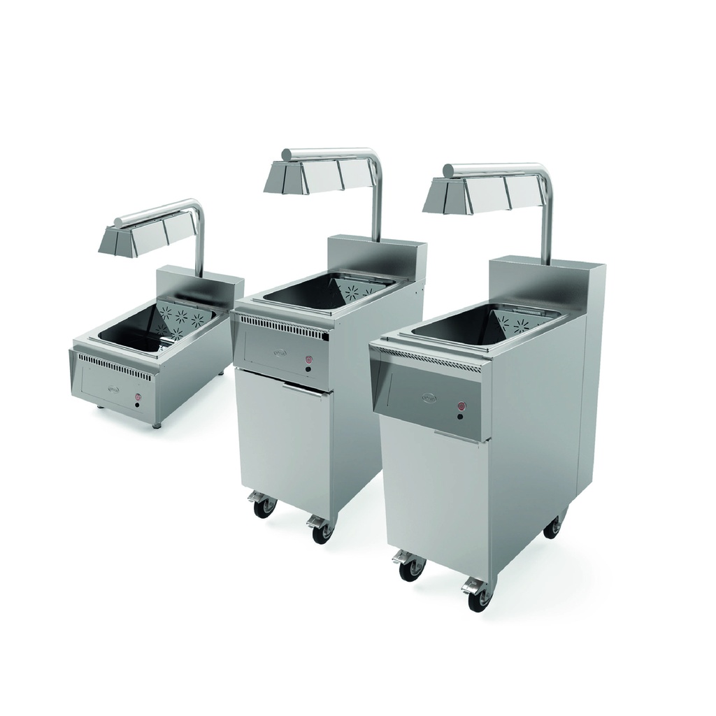 Poste de salage sur roulette avec lampe chauffante pour friteuse électrique Série 800 - MIRROR - SALSTAE700