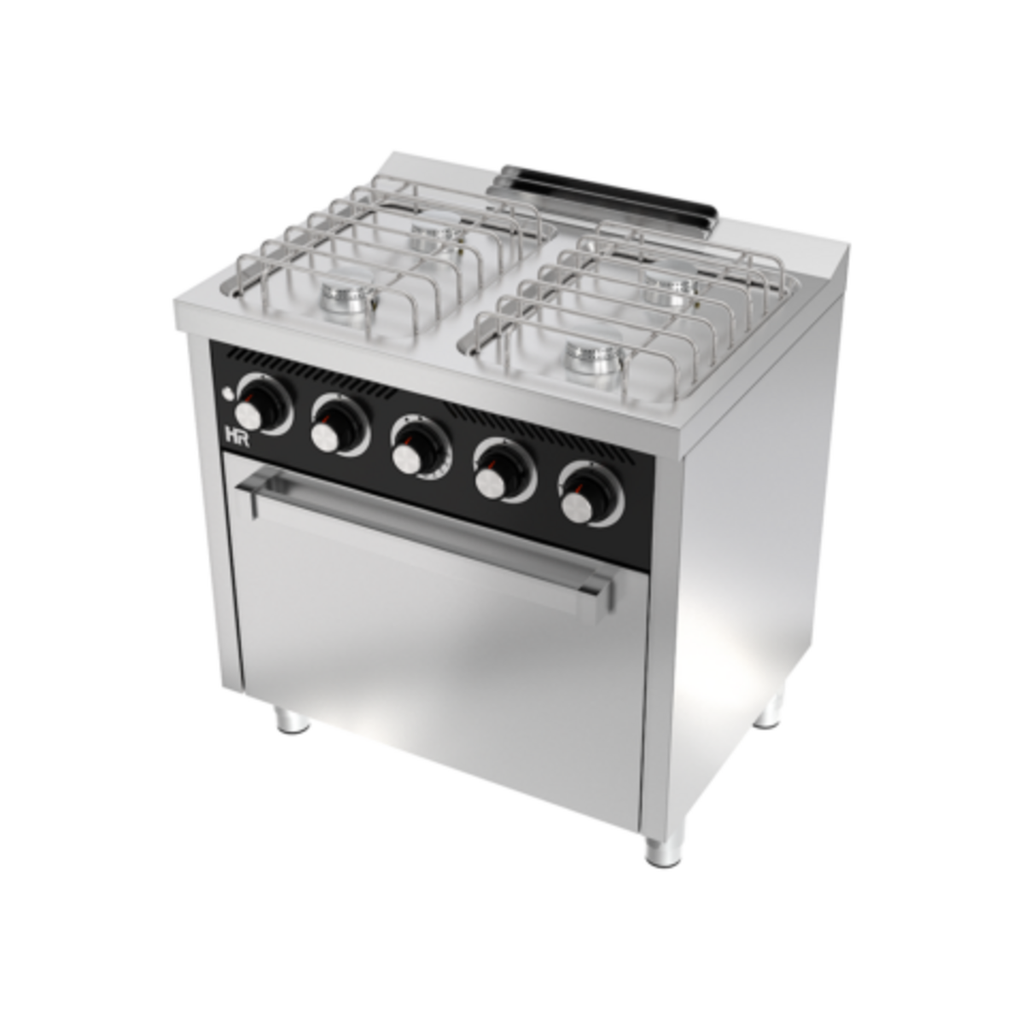 [CB4F600H] Fourneau "basic" 4 feux vifs s/600 avec four á gaz - HR FAINCA - CB4F600H