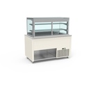 Smart Buffet vitrine centrale cuve froide ventilée avec porte rabattable - ERATOS - SBVC-4G-B