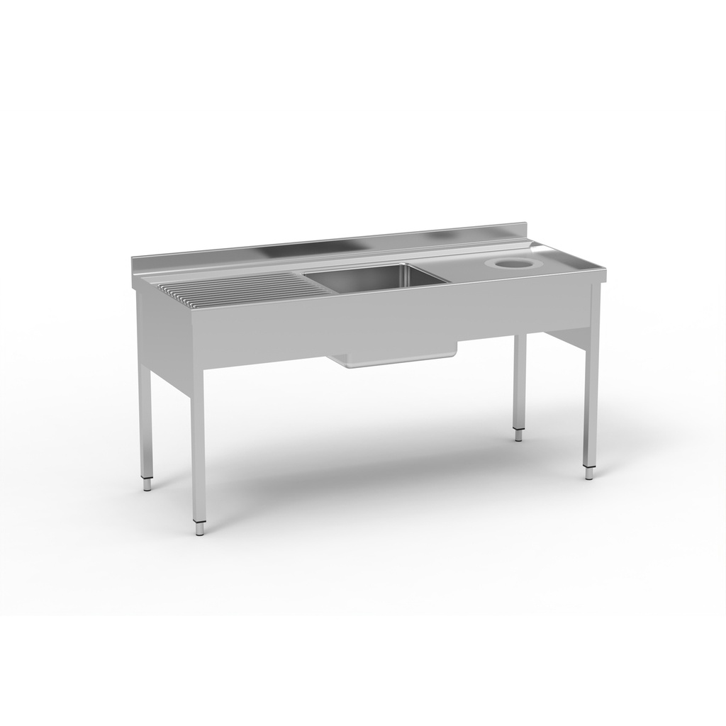 Plonge avec trou vide-déchets - ERATOS - FGBD-187/111I