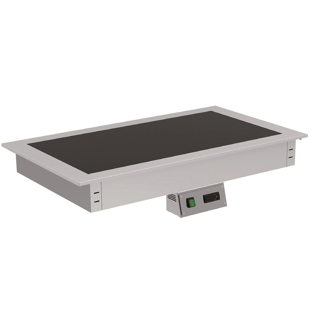 Plaque chaude verre trempé noir  à encastrer - ERATOS - PCT3GN