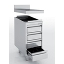 Meuble neutre en inox - 4 tiroirs - ERATOS - MNC4-60M