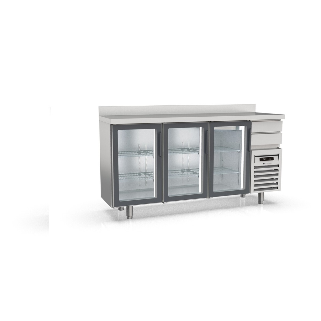 Arrière bar 600 (+) - 3 p. vitr. et 2 tir. neutres - CORECO - FMRV-200