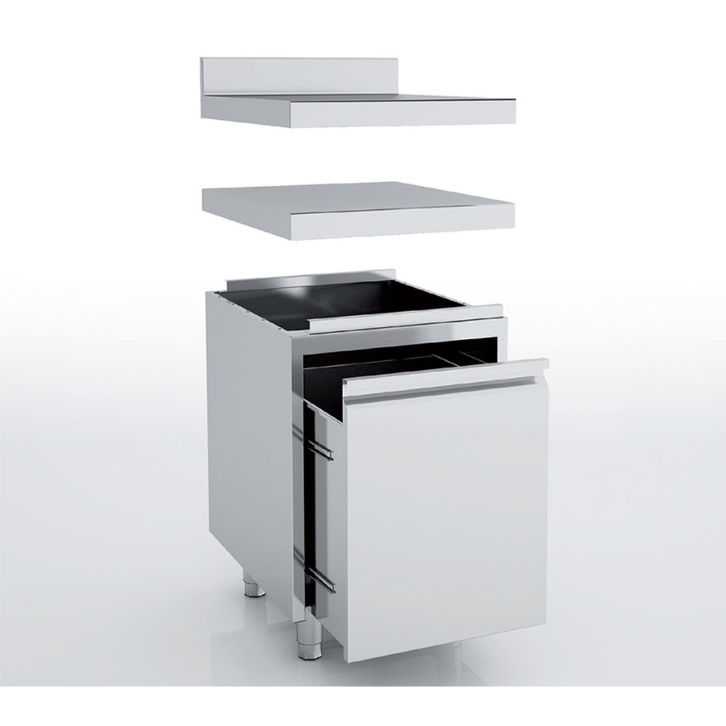 Meuble neutre en inox - tiroir à déchets - ERATOS - MNTB-60