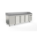 Meuble pizza 700 positif 3 p. + 1 neutre à pâtons - CORECO - MFP70-225-7