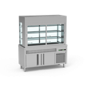 Meuble avec cuve + vitrine réfrigérée 3 niveaux - ERATOS - SVCR-120