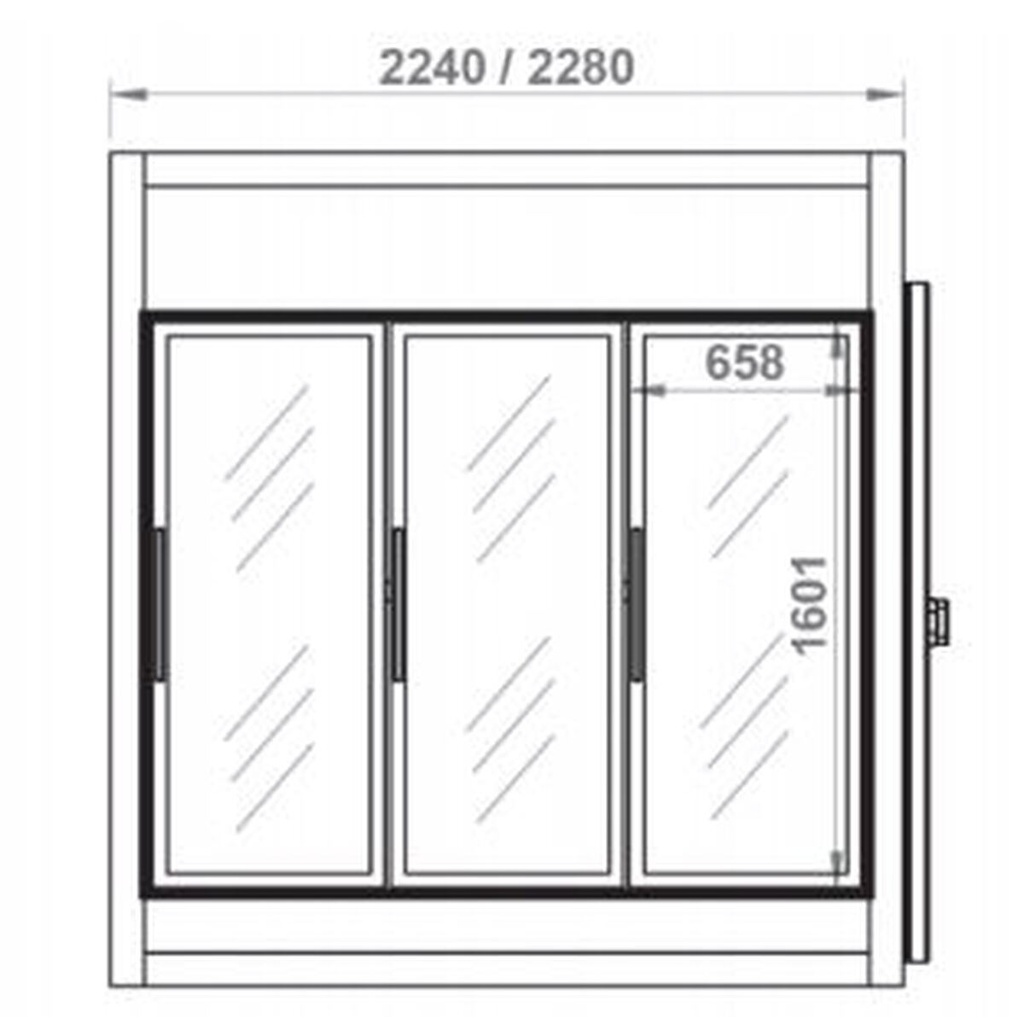 Chambre froide positive portes vitrées 2240x1990x2360 - CORECO - RFM3R-PC-B