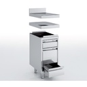 Meuble neutre en inox - 3 tiroirs - ERATOS - MNC32-70