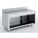 Meuble neutre en inox - Côté ouvert - ERATOS - MNAB60-160M