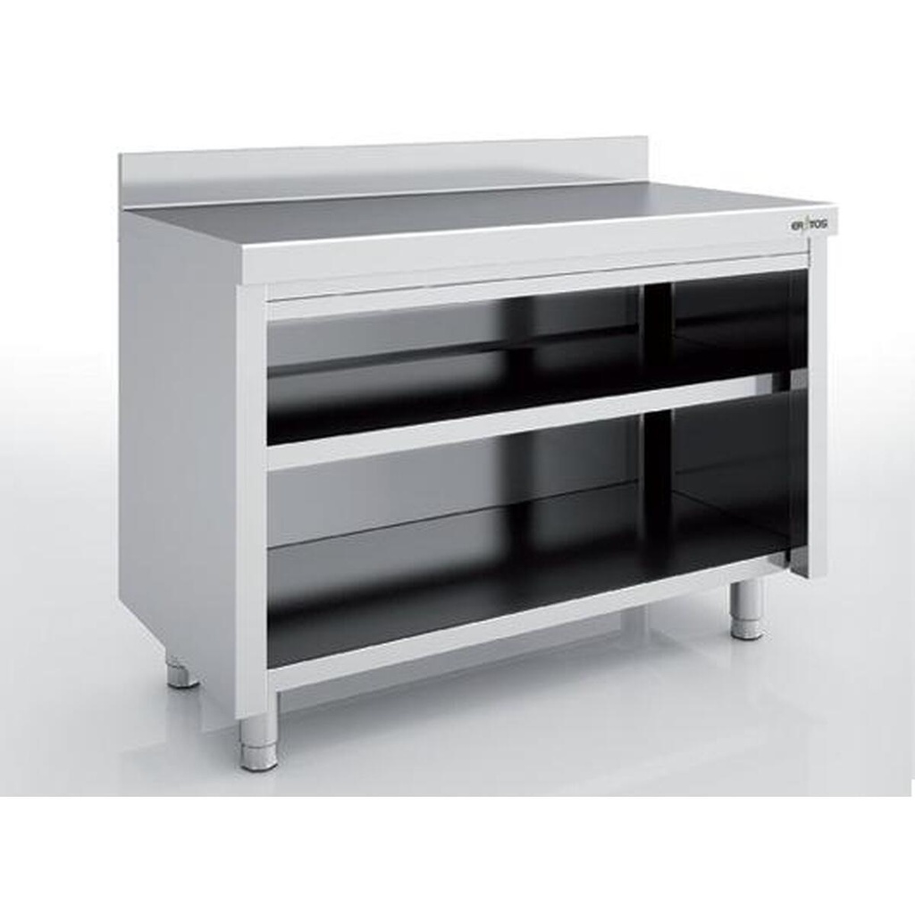 Meuble neutre en inox - Côté ouvert - ERATOS - MNA70-160M