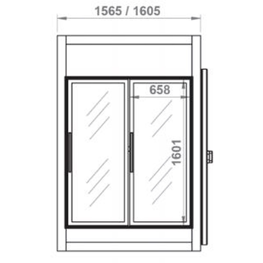 Chambre froide négative portes vitrées 1605x2030x2600 - CORECO - RFM2C-PC-C