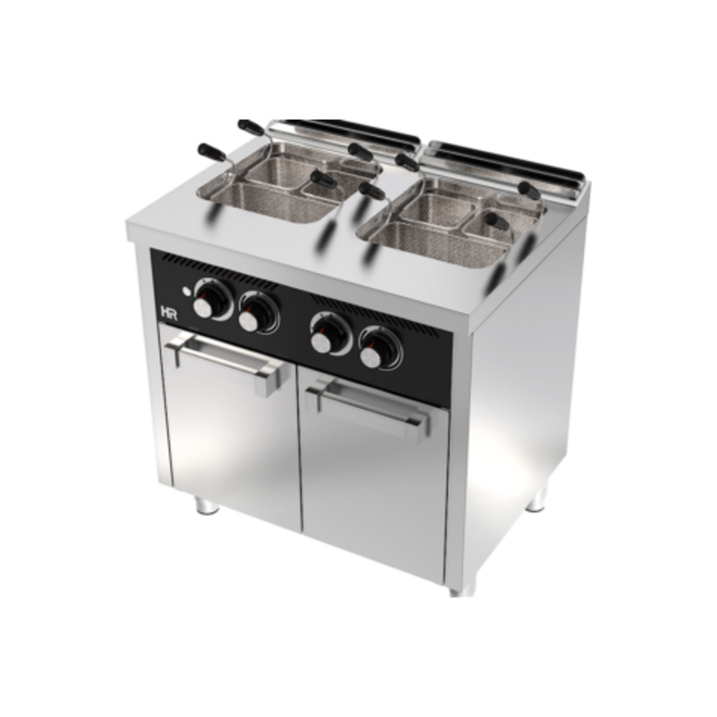 Cuiseur à pâtes à gaz 25l + 25l série 600 sur placard - HR FAINCA - CPG25L25L600E