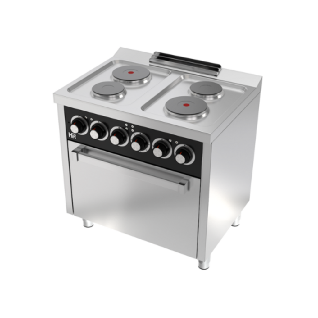 Fourneau électrique 4 plaques 600 avec four électrique - HR FAINCA - CE4P600H