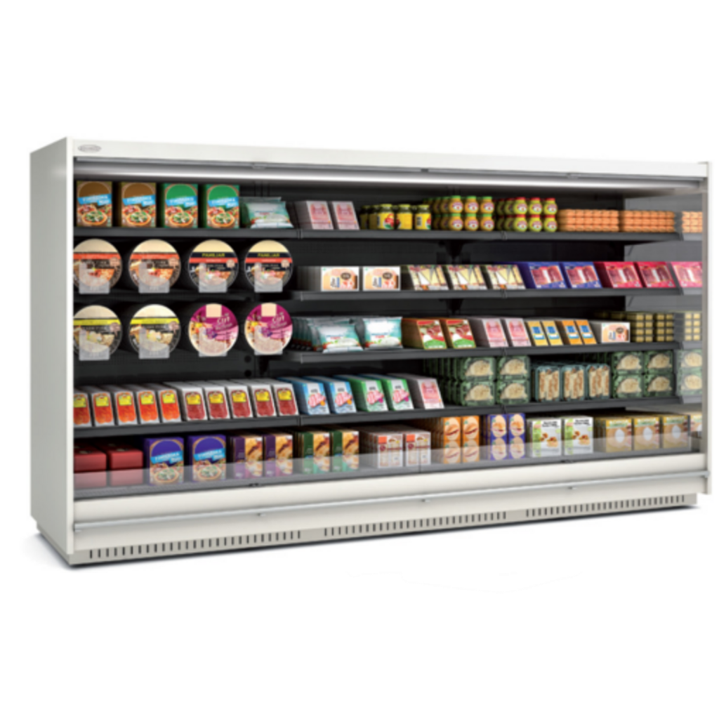 Vitrine murale supermarche gamme CLOVER - Hauteur 2m21 - Profondeur 991 mm - Sans porte - DOCRILUC - RMS22433-12-M1