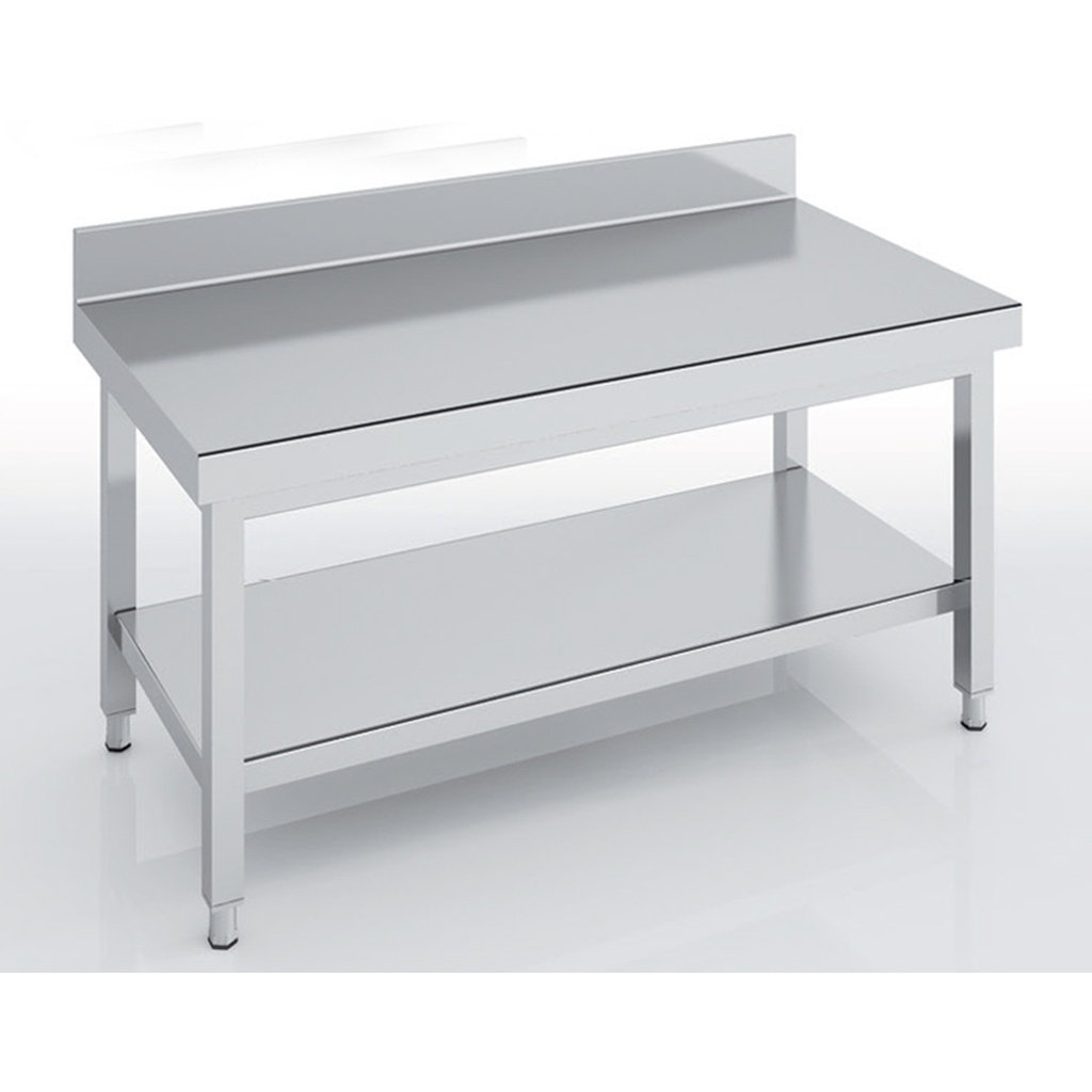 Table soubassement adossée série 700 en inox - ERATOS - MMBD70-240