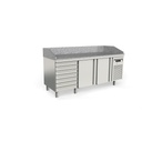 Meuble pizza 700 positif 2 p. + 1 neutre à pâtons - CORECO - MFP70-180-7