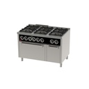 Fourneau 6 feux vifs s/750  avec four électrique - HR FAINCA - C6F750HE