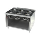 Fourneau 6 feux vifs Série 900 sur placard - HR FAINCA - C6F900E