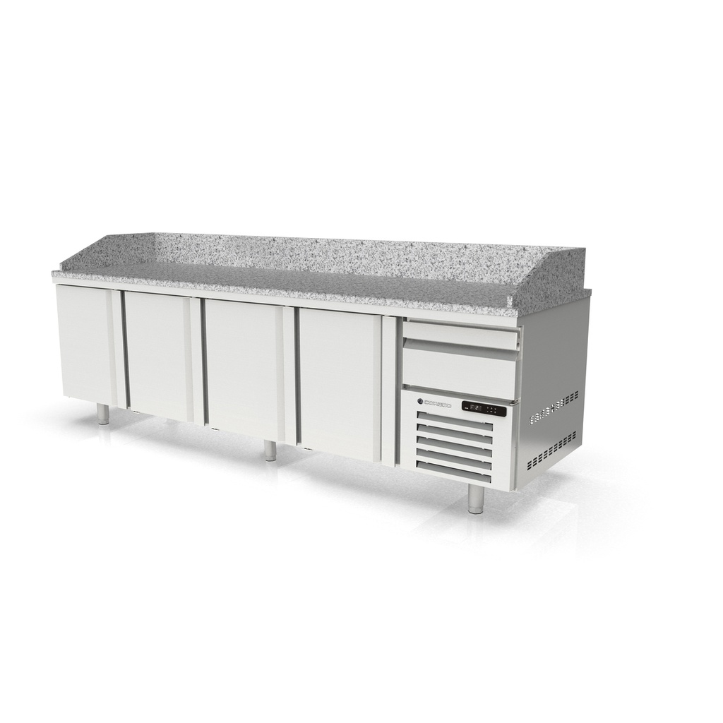 Meuble pizza 800 positif 4 p. + 1 neutre à casiers - CORECO - MR80-265