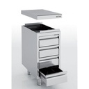 Meuble neutre en inox - 4 tiroirs - ERATOS - MNC4-70C