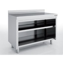 Meuble neutre en inox - Côté ouvert - ERATOS - MNA70-120M