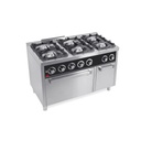 Fourneau 6 feux vifs s/750  avec four á gaz maxi - HR FAINCA - C6F750HM