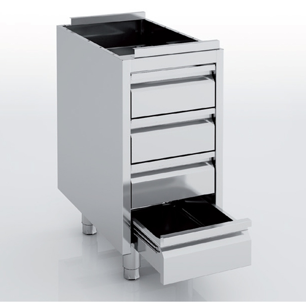 Meuble neutre en inox - 4 tiroirs - ERATOS - MNC4-70