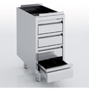 Meuble neutre en inox - 4 tiroirs - ERATOS - MNC4-70