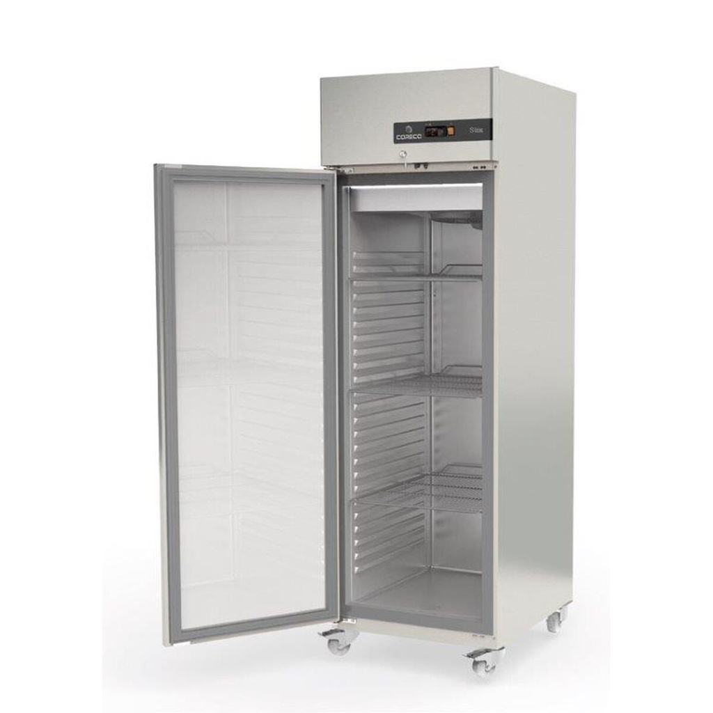 [CGR-751-SPF+R] Armoire GN2/1 côtés emboutis positive 1 porte avec roulettes - CORECO - CGR-751-SPF+R