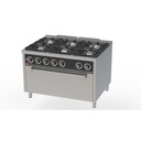 Fourneau 6 feux vifs Série 900 four MAXI - HR FAINCA - C6F900HM