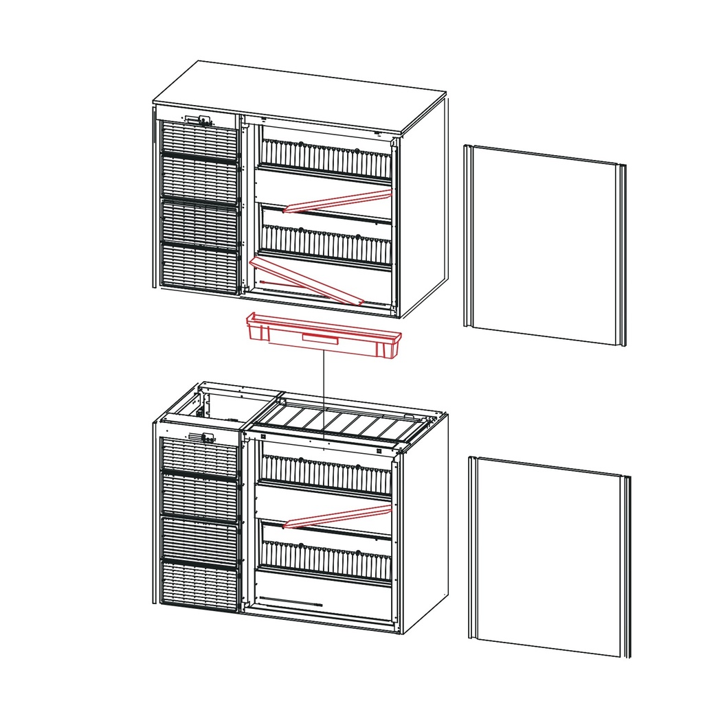 Vitrine avec vitre relevable prof 1100 - Groupe à distance - DOCRILUC - VE-10E-30-C-TF-PR