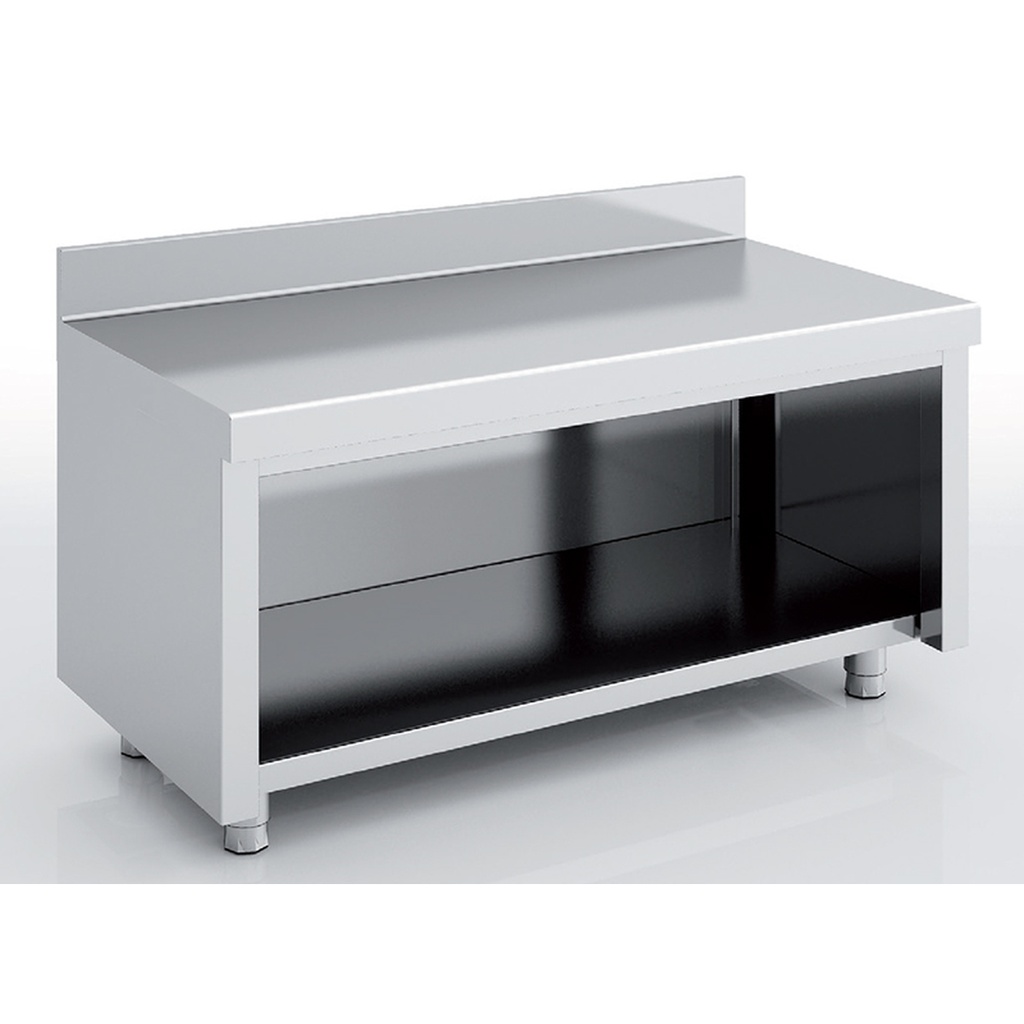 Meuble neutre en inox - Côté ouvert - ERATOS - MNAB70-80M