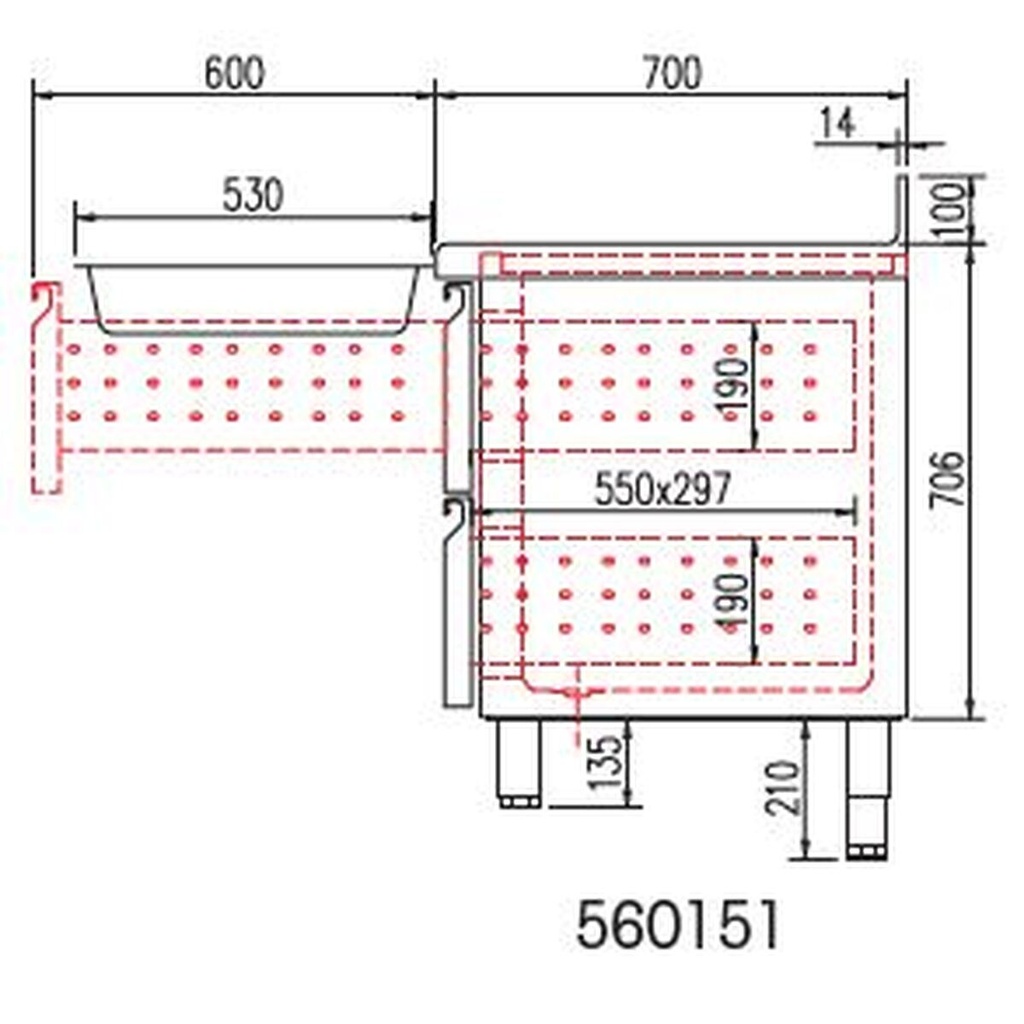 Kit tiroir pour meuble 700 MRG/MCG/MFC - CORECO - 560151