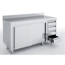 Meuble neutre - p. coulissantes et tiroirs - ERATOS - MNCC70-160M