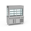 Meuble avec cuve + vitrine réfrigérée 3 niveaux - ERATOS - SVCR-200