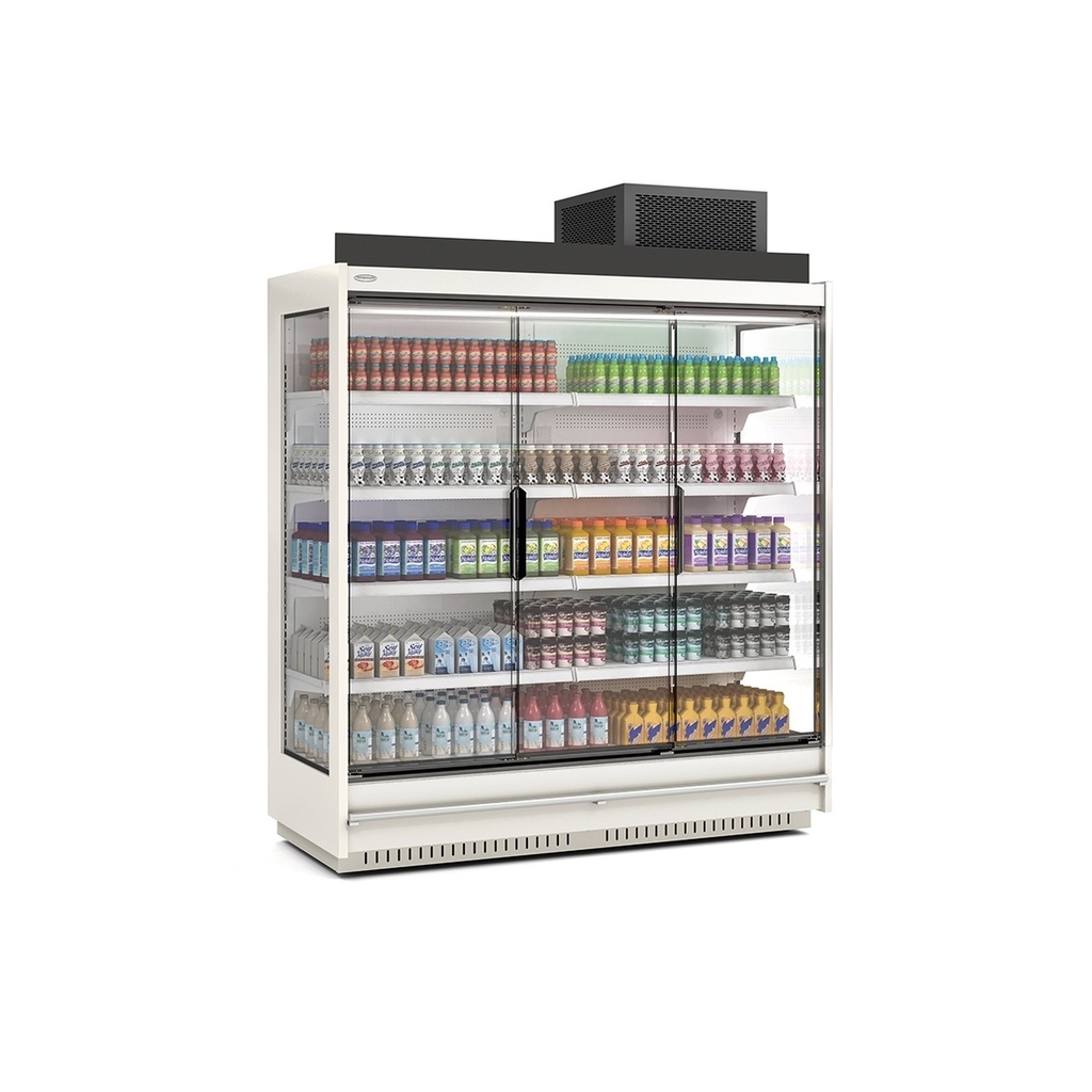Vitrine murale supermarche gamme CLOVER - Avec groupe - DOCRILUC - PMG22333-18-M2