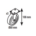 Kit de 5 roulettes diamètre 80 mm pour armoire 2 portes Coreco - CORECO - KITR5