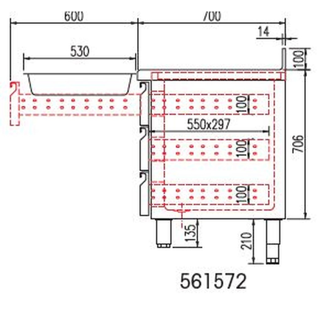 Kit tiroir pour meuble 700 MRG/MCG/MFC - CORECO - 561572