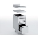 Meuble neutre en inox - 3 tiroirs - ERATOS - MNC33-60