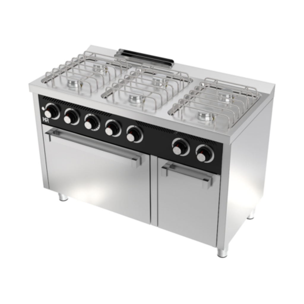 [CB6F600H] Fourneau "basic" 6 feux vifs s/600 avec four á gaz - HR FAINCA - CB6F600H