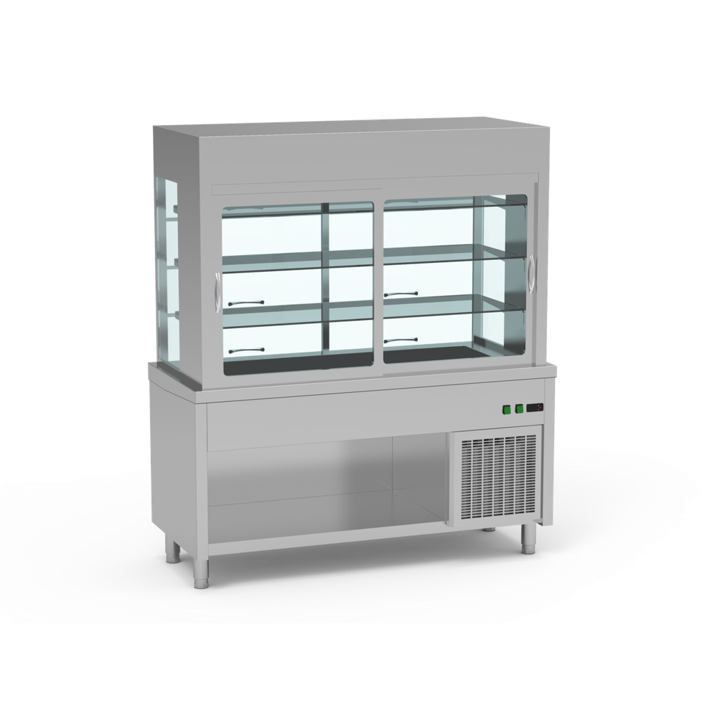Meuble avec cuve + vitrine réfrigérée 3 niveaux - ERATOS - SVCN-225