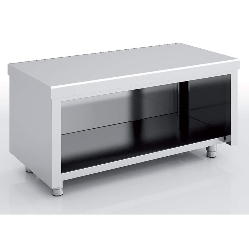 Meuble neutre en inox - Côté ouvert - ERATOS - MNAB70-120C