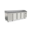 Meuble pizza 800 positif 3 p. + 1 neutre à pâtons - CORECO - MFP80-250-7