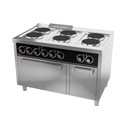 Fourneau électrique 6 plaques s/750 avec four électrique - HR FAINCA - CE6P750H