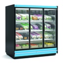 Vitrine murale supermarché gamme CLOVER - Hauteur 2,2m - Profondeur 891 mm - Avec portes vitrées - DOCRILUC - RMG22333-12-H1