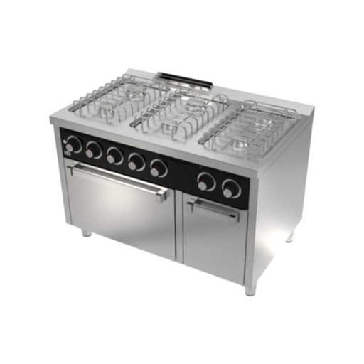 [CB6F750H] Fourneau "basic" 6 feux vifs s/750  avec four á gaz - HR FAINCA - CB6F750H