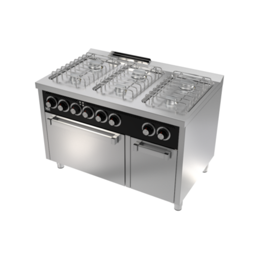 [CB6F750HE] Fourneau "basic" 6 feux vifs s/750  avec four électrique - HR FAINCA - CB6F750HE
